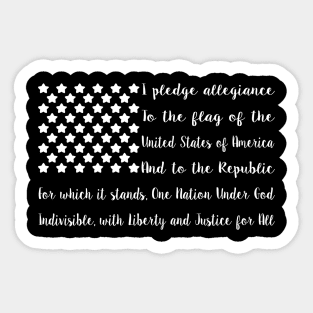 Pledge Of Allegiance United States Flag - US Flag USA Sticker